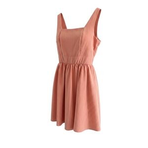 MiAmi‎ for Francesca's Coral Pink Square Neck Smocked Back Mini Dress Small